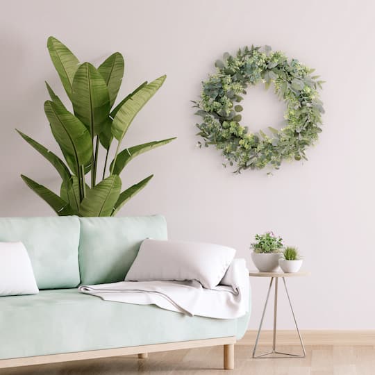 30" Green Spring Eucalyptus & Creeping Jenny Wreath